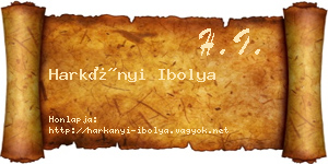 Harkányi Ibolya névjegykártya
